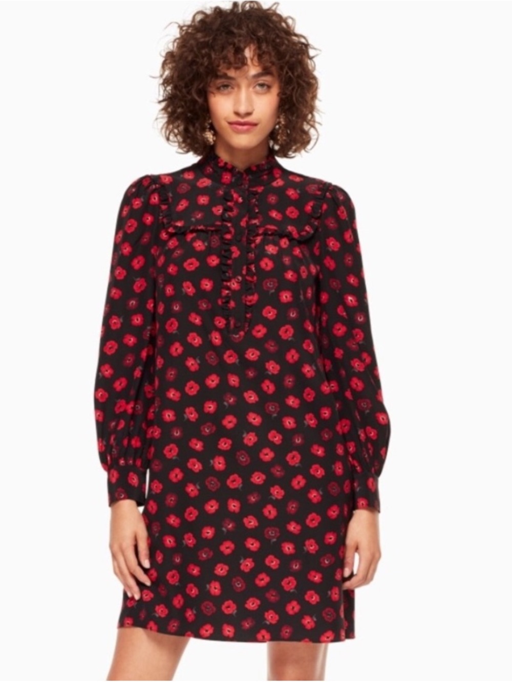Kate Spade Red Poppy sleeve dress size Xs